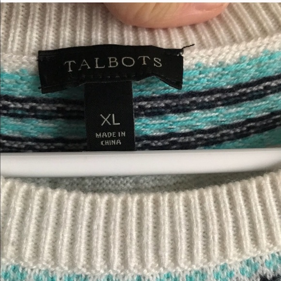 Talbots Fair Isle Crewneck Lambswool Blend Sweater - Picture 2 of 4